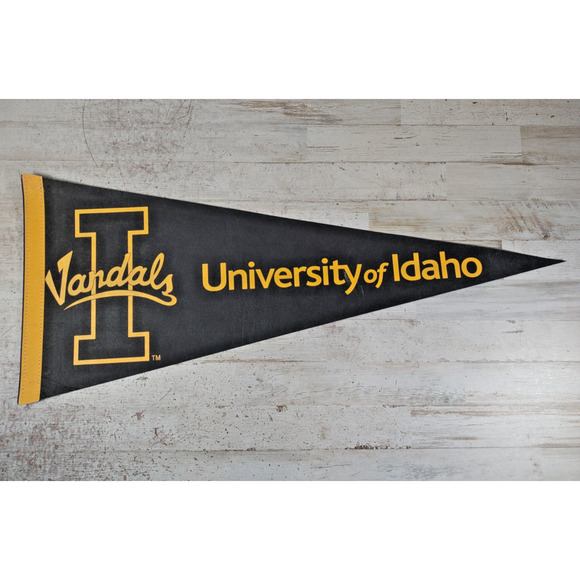 University of Idaho Vandals Moscow Felt Pennant Flag Sports Black and Gold 29.5" - Picture 1 of 6